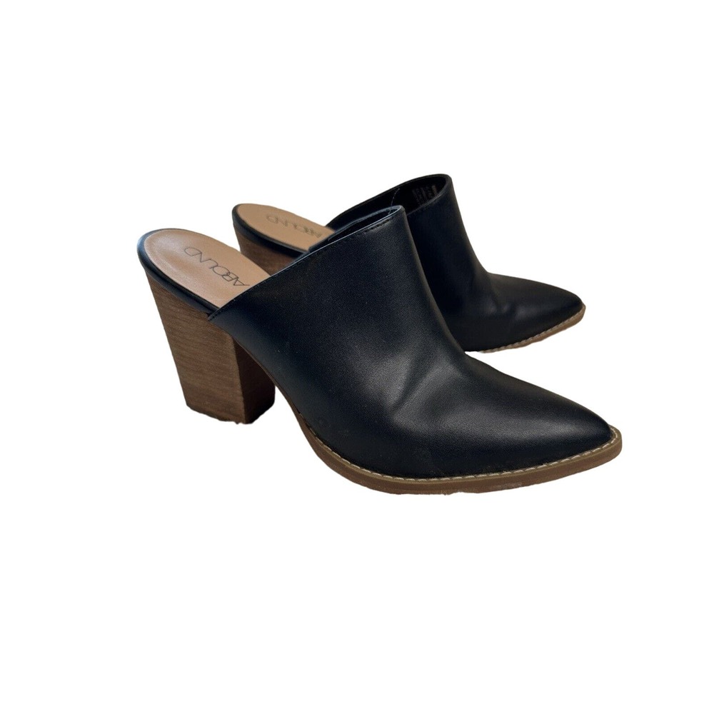 Abound Women's Heeled Mule Black Size 6.0 Sz 6 Western Pointed Toe sb